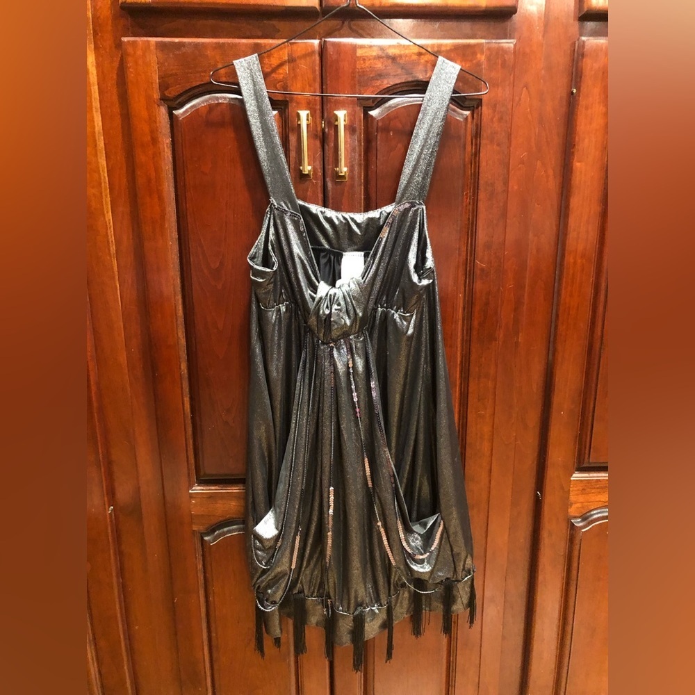 Great Gatsby Flapper Style Fringe Sequin Silver P… - image 2